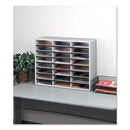 Literature Organizer, 24 Letter Compartments, 29 X 11.88 X 23.44, Dove Gray