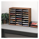 Literature Organizer, 24 Letter Compartments, 29 X 11.88 X 23.44, Medium Oak