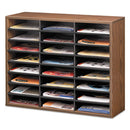 Literature Organizer, 24 Letter Compartments, 29 X 11.88 X 23.44, Medium Oak