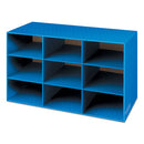 Classroom Literature Sorter, 9 Compartments, 28.25 X 13 X 16, Blue