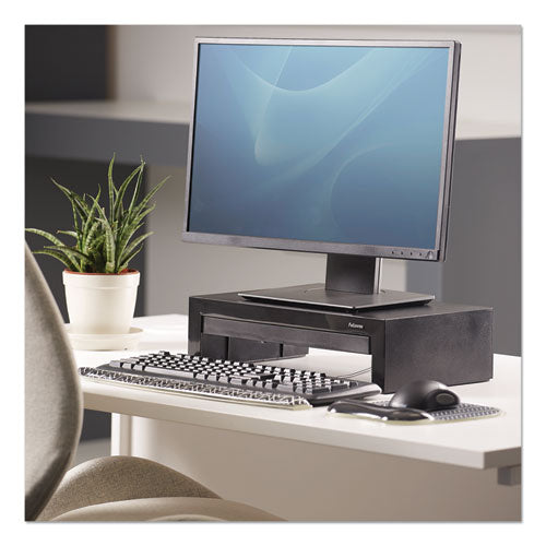 Designer Suites Monitor Riser, For 21" Monitors, 16" X 9.38" X 4.38" To 6", Black Pearl, Supports 40 Lbs