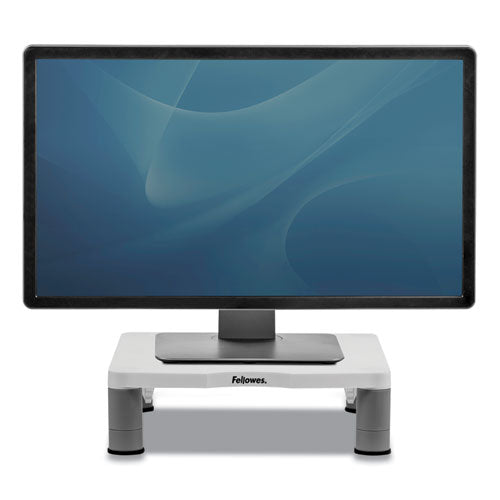 Standard Monitor Riser, For 21" Monitors, 13.38" X 13.63" X 2" To 4", Platinum/graphite, Supports 60 Lbs