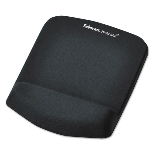 Plushtouch Mouse Pad With Wrist Rest, 7.25 X 9.37, Black