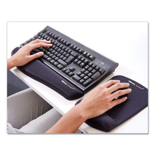 Plushtouch Mouse Pad With Wrist Rest, 7.25 X 9.37, Black