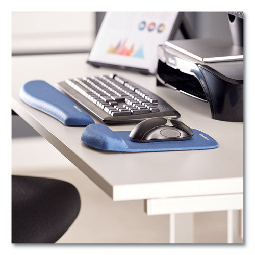 Plushtouch Mouse Pad With Wrist Rest, 7.25 X 9.37, Blue