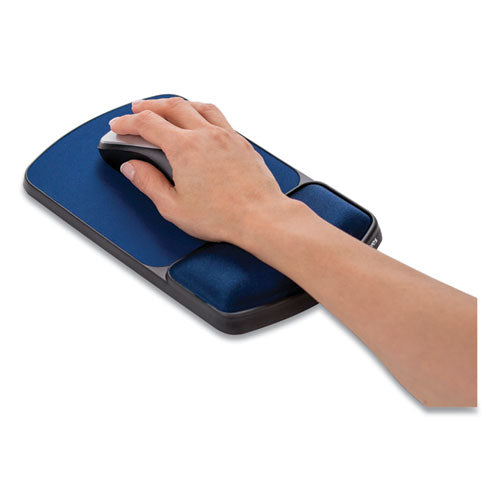 Gel Mouse Pad With Wrist Rest, 6.25 X 10.12, Black/sapphire