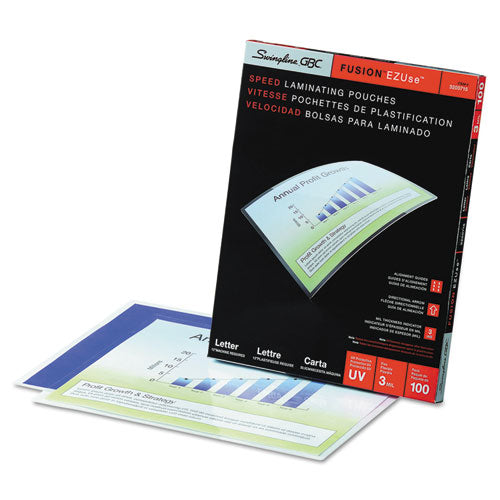 Ezuse Thermal Laminating Pouches, 3 Mil, 9" X 11.5", Gloss Clear, 100/box