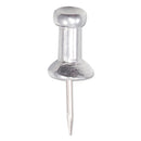 Aluminum Head Push Pins, Aluminum, Silver, 0.38", 100/box