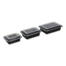 Food Container With Lid, 12 Oz, 5.78 X 4.52 X 2.24, Black/clear, Plastic, 150/carton