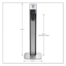 Messenger Es6 Graphite Panel Floor Stand With Dispenser, 1,200 Ml, 16.75 X 6 X 40, Graphite/silver