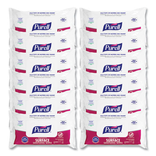 Foodservice Surface Sanitizing Wipes, 1-ply, 7.4 X 9, Fragrance-free, White, 72/pouch, 12 Pouches/carton