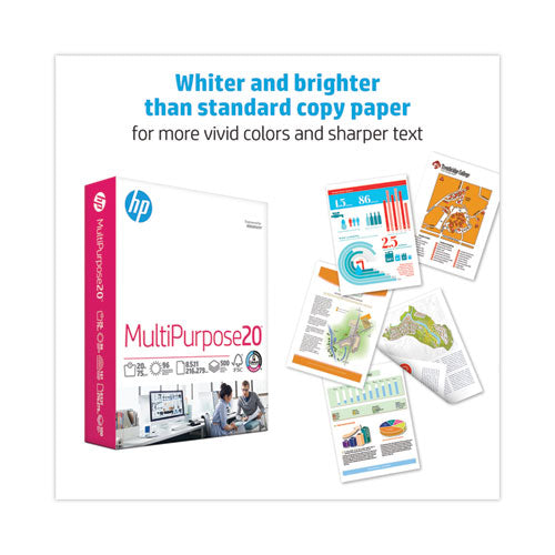 Multipurpose20 Paper, 96 Bright, 20 Lb Bond Weight, 8.5 X 11, White, 500 Sheets/ream, 3 Reams/carton