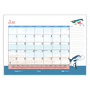 Recycled Desk Pad Calendar, Illustrated Seasons Artwork, 22 X 17, Black Binding/corners,12-month (jan To Dec): 2024