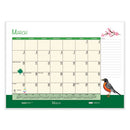 Recycled Desk Pad Calendar, Illustrated Seasons Artwork, 22 X 17, Black Binding/corners,12-month (jan To Dec): 2024