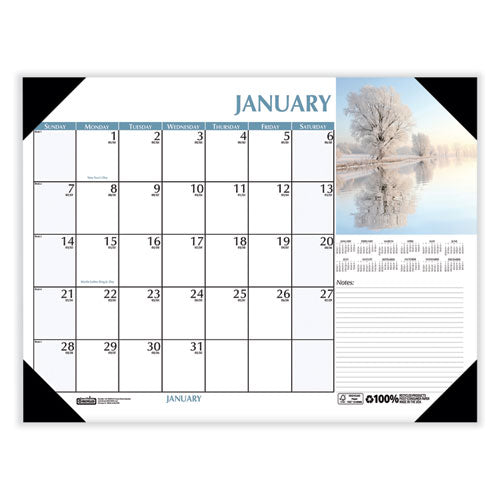 Earthscapes Scenic Desk Pad Calendar, Scenic Photos, 22 X 17, White Sheets, Black Binding/corners,12-month (jan-dec): 2024