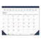 Recycled Academic Desk Pad Calendar, 18.5 X 13, White/blue Sheets, Blue Binding/corners, 14-month (july To Aug): 2023 To 2024