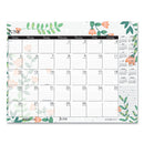 Recycled Desk Pad Calendar, Wild Flowers Artwork, 18.5 X 13, White Sheets, Black Binding/corners,12-month (jan-dec): 2024