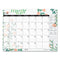 Recycled Desk Pad Calendar, Wild Flowers Artwork, 18.5 X 13, White Sheets, Black Binding/corners,12-month (jan-dec): 2024