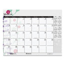 Recycled Desk Pad Calendar, Wild Flowers Artwork, 18.5 X 13, White Sheets, Black Binding/corners,12-month (jan-dec): 2024