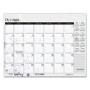 Recycled Desk Pad Calendar, Wild Flowers Artwork, 18.5 X 13, White Sheets, Black Binding/corners,12-month (jan-dec): 2024