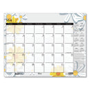 Recycled Desk Pad Calendar, Wild Flowers Artwork, 22 X 17, White Sheets, Black Binding/corners,12-month (jan-dec): 2024