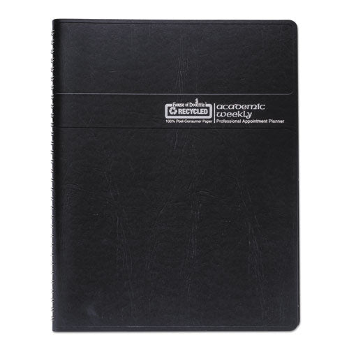 Recycled Professional Weekly Planner, 15-minute Appts, 11 X 8.5, Black Wirebound Soft Cover, 12-month (aug-july): 2023-2024