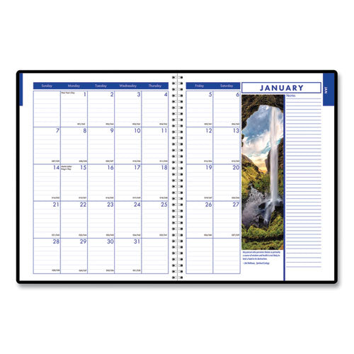 Earthscapes Recycled Weekly/monthly Appointment Book, Landscape Photos, 11 X 8.5, Black Soft Cover, 12-month (jan-dec): 2024