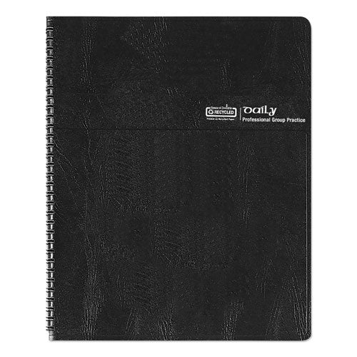 Four-person Group Practice Daily Appointment Book, 11 X 8.5, Black Cover, 12-month (jan To Dec): 2024