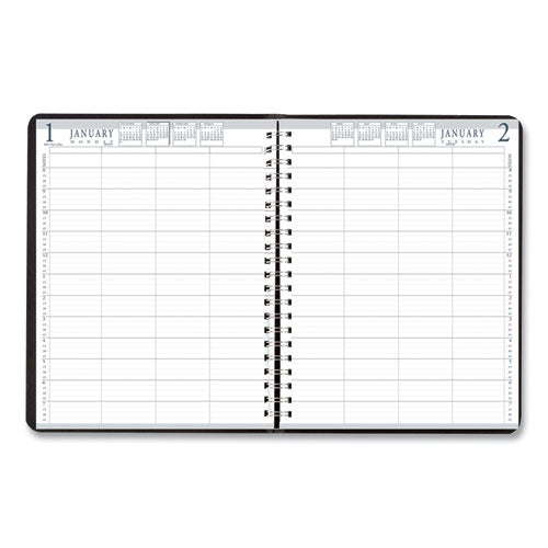 Executive Series Four-person Group Practice Daily Appointment Book, 11 X 8.5, Black Hard Cover, 12-month (jan To Dec): 2024