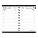 Memo Size Daily Appointment Book With 15-minute Schedule, 8 X 5, Black Cover, 12-month (jan To Dec): 2024