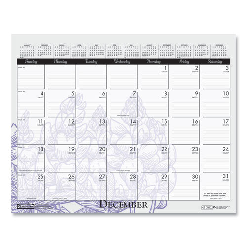 Recycled Wild Flower Wall Calendar, Wild Flowers Artwork, 15 X 12, White/multicolor Sheets, 12-month (jan To Dec): 2024