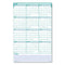 Express Track Recycled Reversible/erasable Yearly Wall Calendar, 24 X 37, White/teal Sheets, 12-month (jan To Dec): 2024