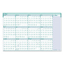 Express Track Recycled Reversible/erasable Yearly Wall Calendar, 24 X 37, White/teal Sheets, 12-month (jan To Dec): 2024