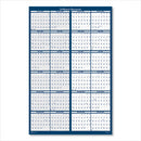 Reversible/erasable 2 Year Wall Calendar, 24 X 37, Light Blue/blue/white Sheets, 24-month (jan To Dec): 2024 To 2025