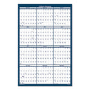 Recycled Poster Style Reversible/erasable Yearly Wall Calendar, 24 X 37, White/blue/gray Sheets, 12-month (jan To Dec): 2024