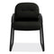 Pillow-soft 2090 Series Guest Arm Chair, Leather Upholstery, 31.25" X 35.75" X 36", Black Seat, Black Back, Black Base