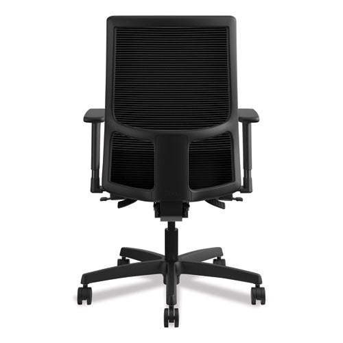 Ignition Series Mesh Mid-back Work Chair, Supports Up To 300 Lb, 17.5" To 22" Seat Height, Iron Ore Seat, Black Back/base