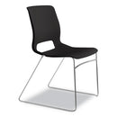 Motivate High-density Stacking Chair, Supports Up To 300 Lb, 17.75" Seat Height, Onyx Seat, Black Back, Chrome Base, 4/carton