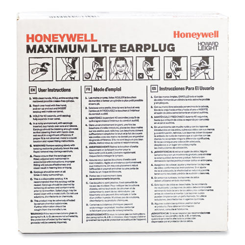Maximum Lite Single-use Earplugs, Cordless, 30nrr, Green, 200 Pairs