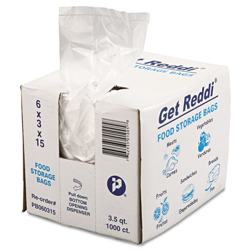 Food Bags, 3.5 Qt, 0.68 Mil, 6" X 15", Clear, 1,000/carton