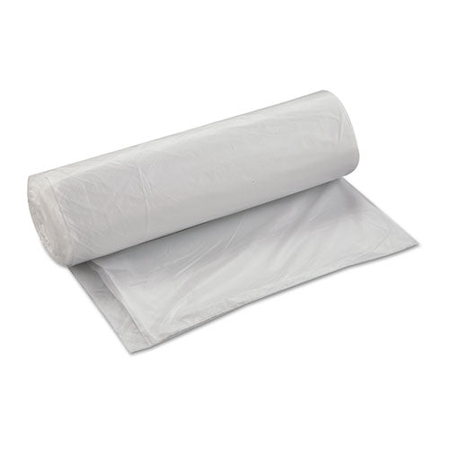 High-density Interleaved Commercial Can Liners, 45 Gal, 17 Microns, 40" X 48", Clear, 25 Bags/roll, 10 Rolls/carton