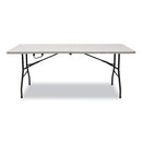 Bifold Resin Folding Table, Rectangular, 70.9" X 29.1" X 30", White Granite Top, Gray Base/legs, 2/pack