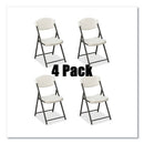 Rough N Ready Commercial Folding Chair, Supports Up To 350lb, 18" Seat Height, Platinum Granite Seat/back, Black Base, 4/pack