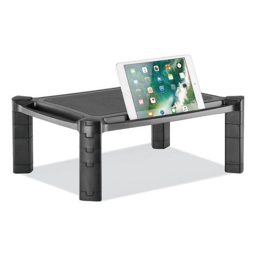 Large Monitor Stand With Cable Management, 12.99" X 17.1" X 6.6", Black, Supports 22 Lbs