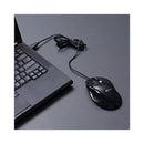 Full-size Wired Optical Mouse, Usb 2.0, Right Hand Use, Black