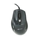 Full-size Wired Optical Mouse, Usb 2.0, Right Hand Use, Black