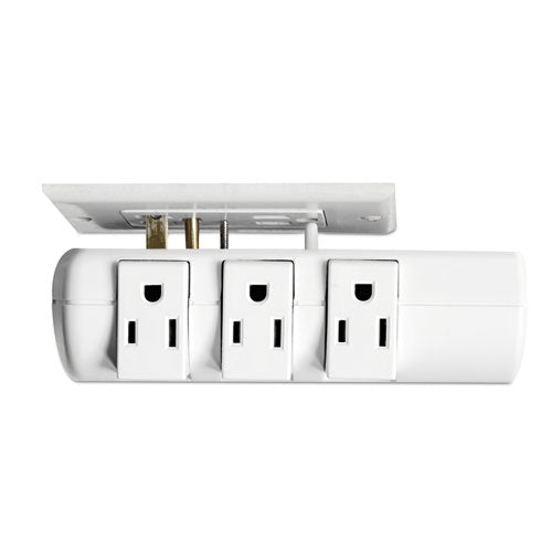 Wall Mount Surge Protector, 6 Ac Outlets, 2,160 J, White