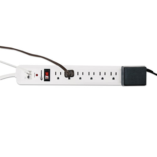 Surge Protector, 7 Ac Outlets, 4 Ft Cord, 1,080 J, White