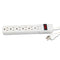 Power Strip, 6 Outlets, 6 Ft Cord, Ivory