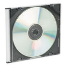 Cd/dvd Slim Jewel Cases, Clear/black, 100/pack